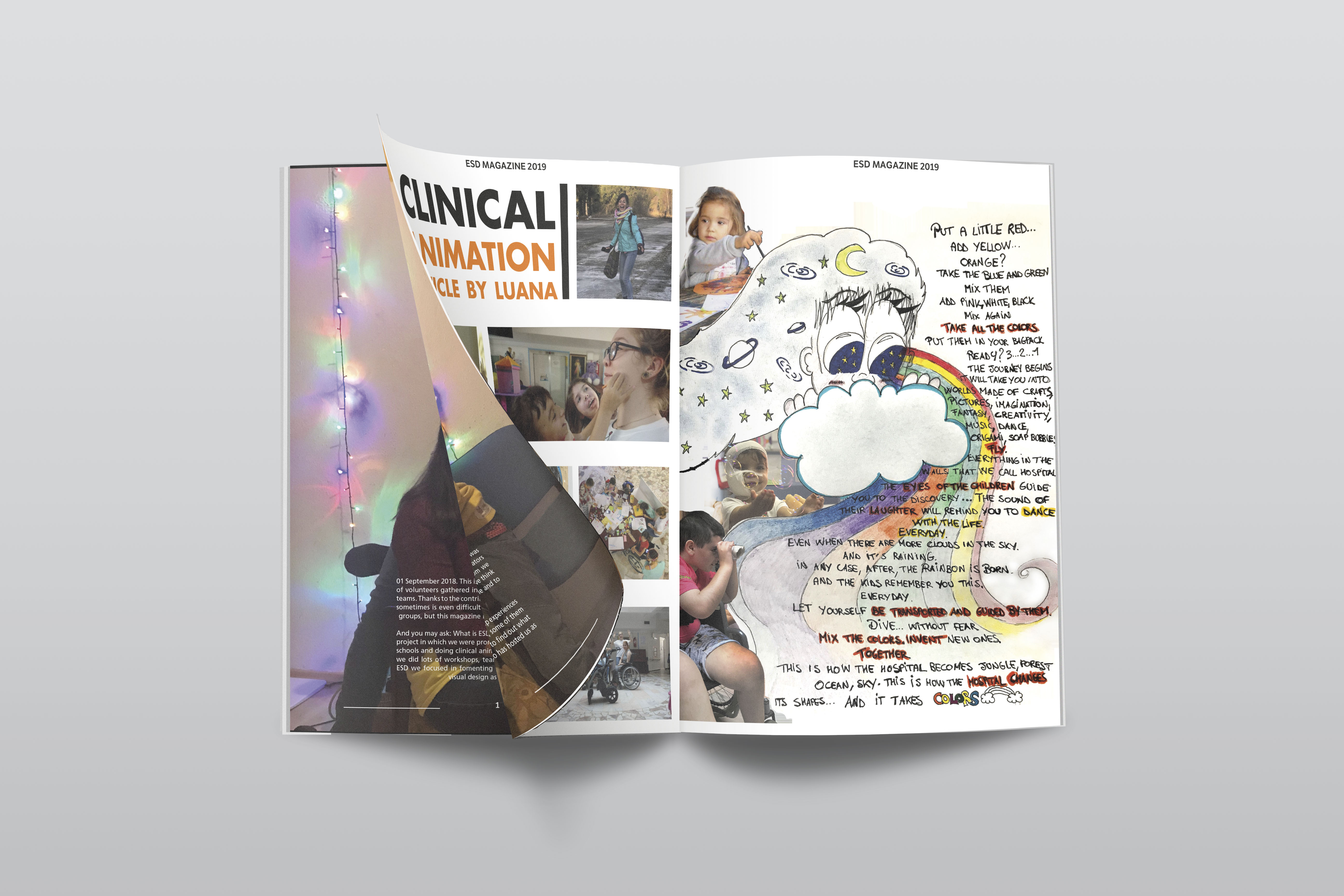 Diseño editorial con mirada social, poema en la ESD Magazine, por Rubén Romo Design durante Voluntariado Europeo en Rumanía