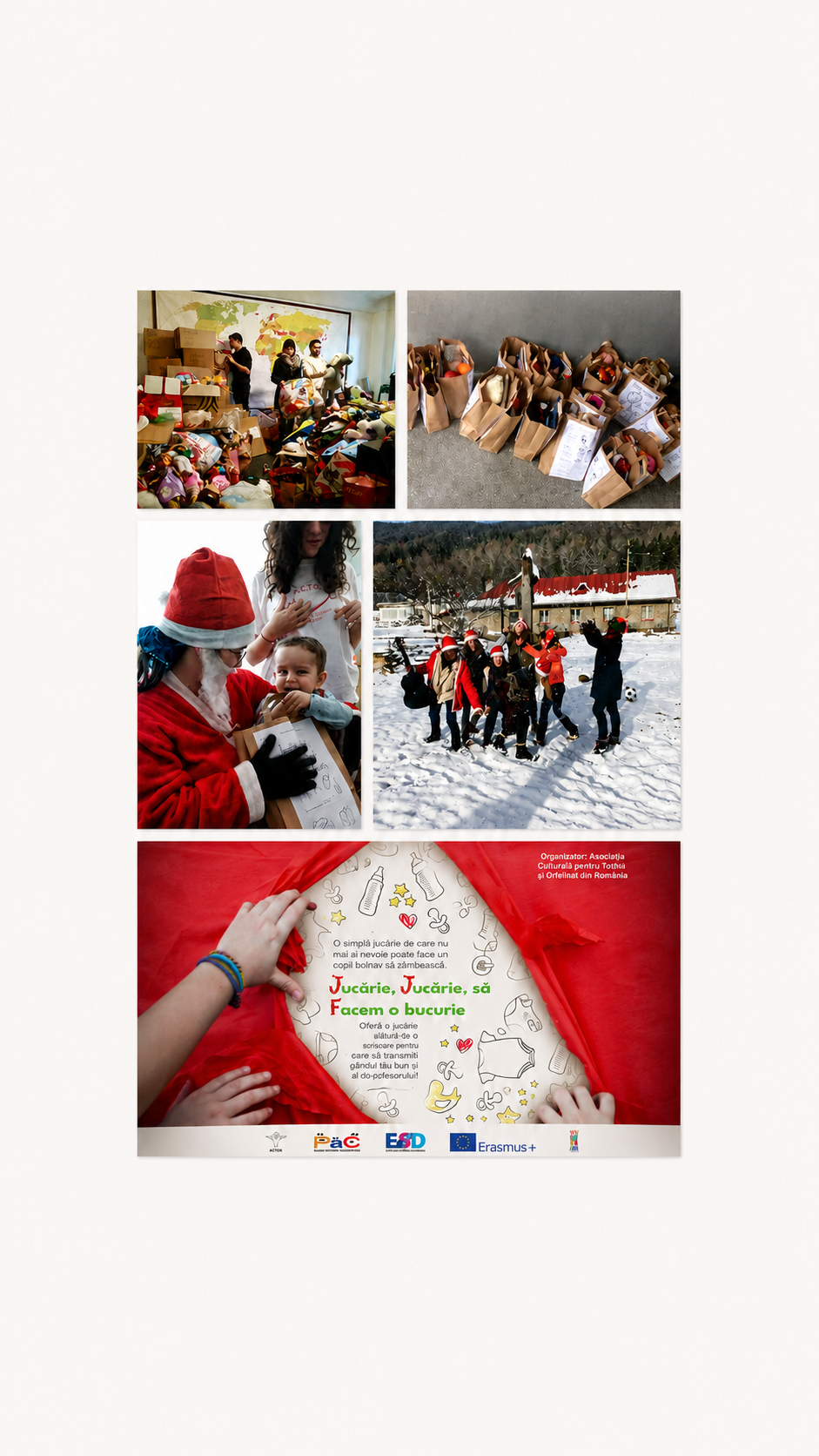 Cartel solidario y campaña de Navidad y activismo, por Rubén Romo Design durante Voluntariado Europeo en Rumanía