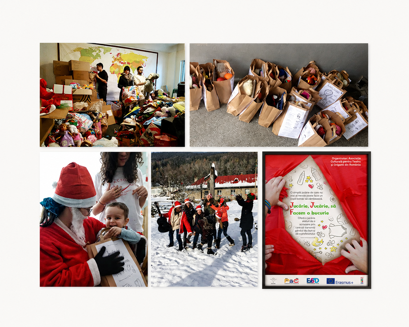 Cartel solidario y campaña de Navidad y activismo, por Rubén Romo Design durante Voluntariado Europeo en Rumanía