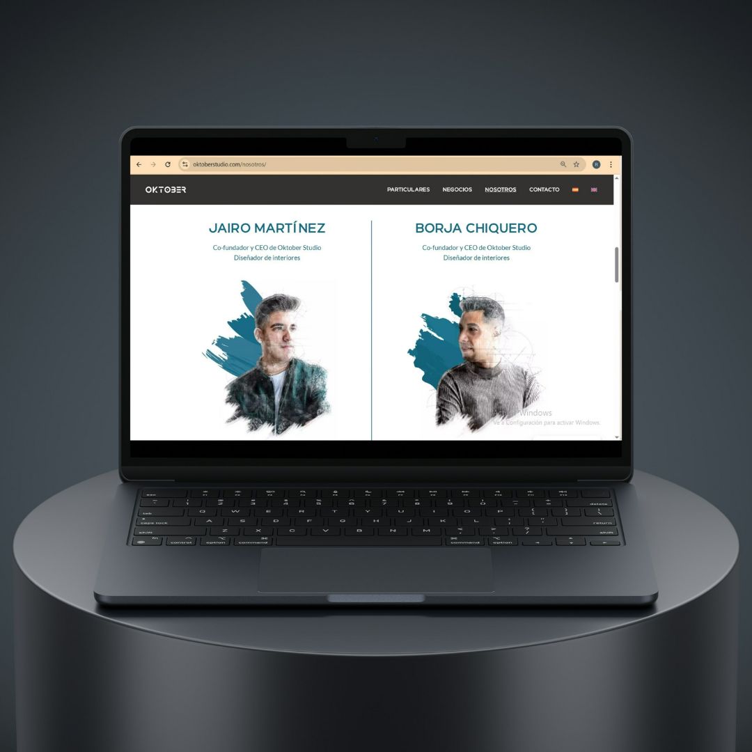 Diseño web, por Rubén Romo Design para Oktober Studio, diseño de interiores