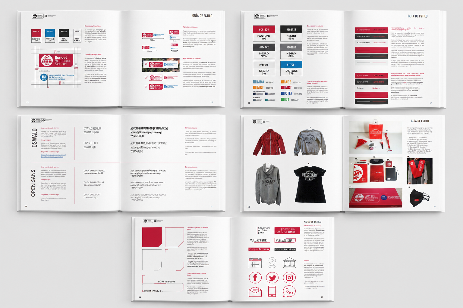 Branding y diseño de stands, dirección creativa, por Rubén Romo Design para Euncet Business School